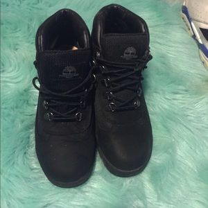 Black Timberland field boots